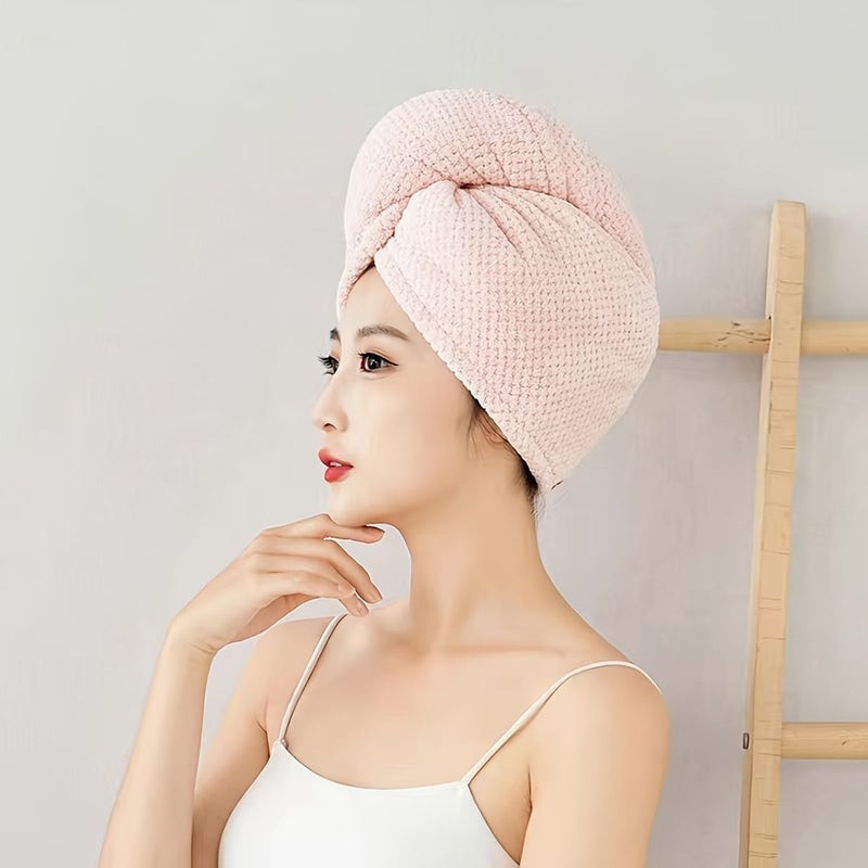 Beige Personalized Hair Drying Cap Super Absorbent Quick Dry Head Wrap - Image 5