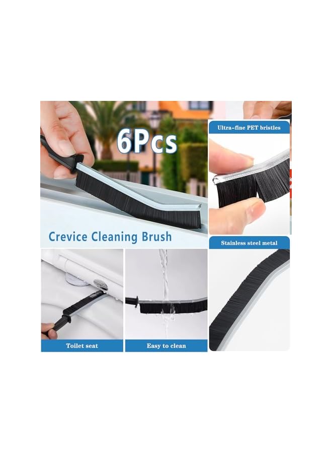 promass Crevice Cleaning Brush,2023 New Multifunctional Gap Cleaning Brush Tool, Bathroom Gap Brush, Grout Cleaner Brush Hard Bristle Crevice Cleaning Brush,6Pcs - Image 2