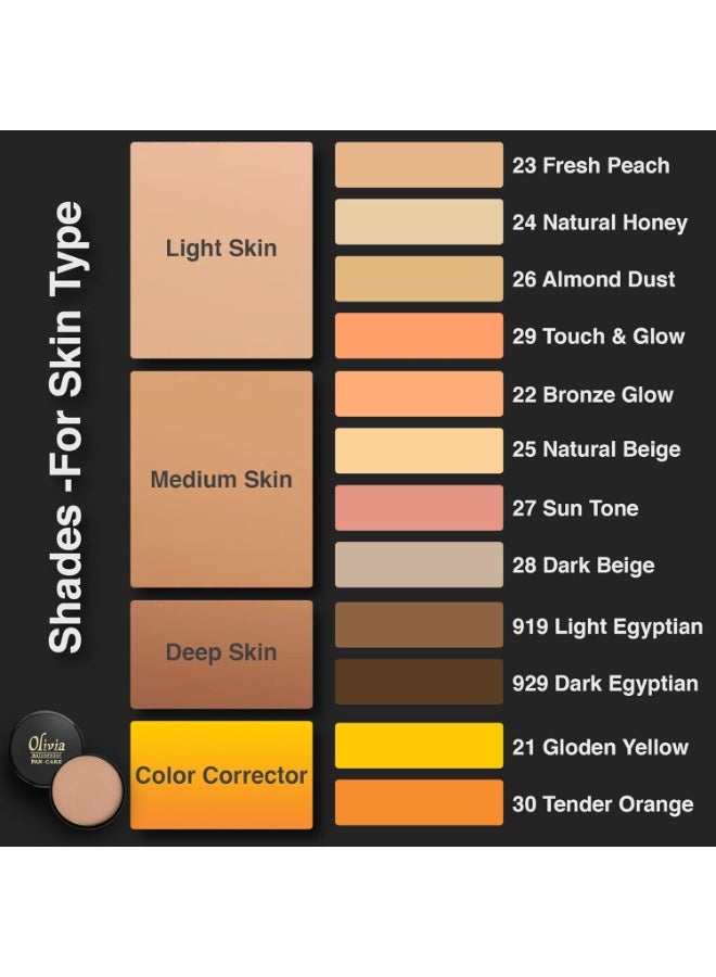 Olivia PAN-CAKE Water proof Makeup Factor Foundation Shade : - Golden Yellow MAX - 21 - Image 5