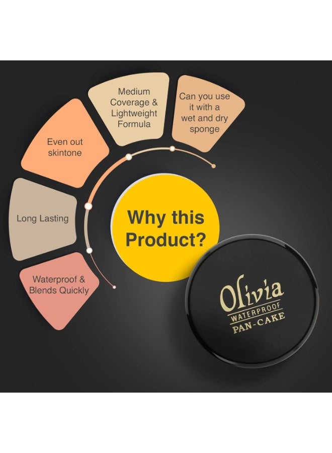 Olivia PAN-CAKE Water proof Makeup Factor Foundation Shade : - Golden Yellow MAX - 21 - Image 4