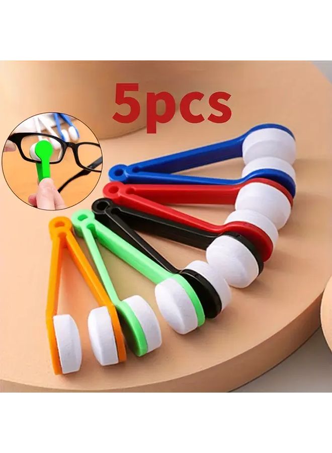 5pcs Eyeglass Cleaning Kit Portable Travel Set Microfiber Cloth Dual Sided Brush Size 7 2x4 5x2 5cm - Image 1
