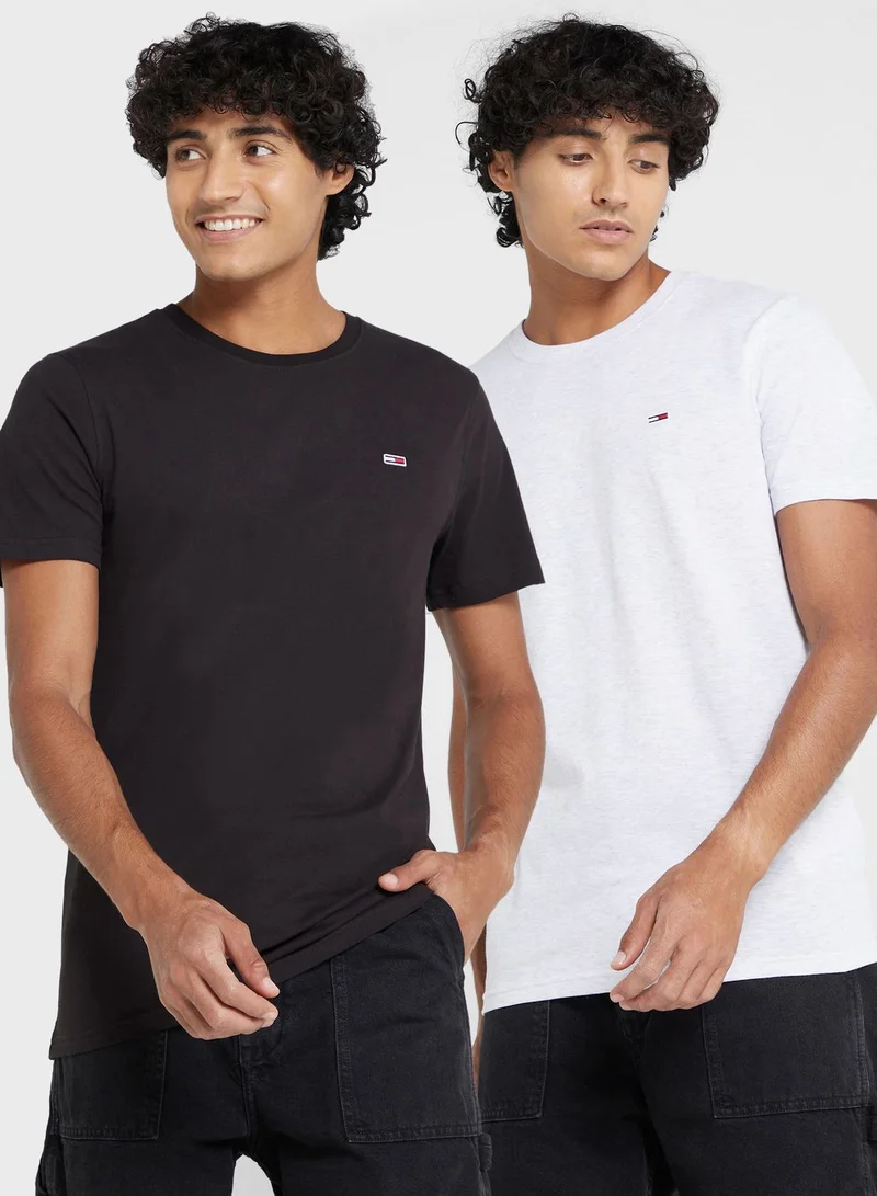 TOMMY JEANS 2 Pack Assorted Monogram Crew Neck T-Shirt