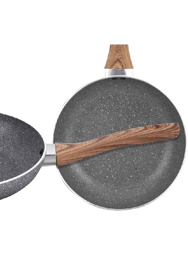 بارفيت مقلاة غير لاصقة بمقبض مريح من قطعتين، رمادية 24/28 سم Kp 02M - Image 2