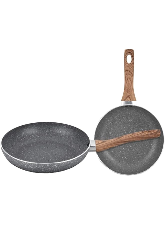 بارفيت مقلاة غير لاصقة بمقبض مريح من قطعتين، رمادية 24/28 سم Kp 02M - Image 1