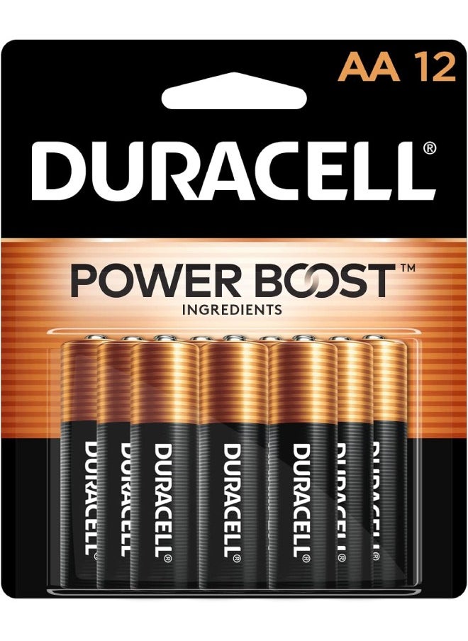 Duracell Duracell  AA Batteries with Power Boost Ingredients, 12 Count Pack Double A Battery with Long-lasting Power, Alkaline AA Battery for Household and Office Devices  - Image 1