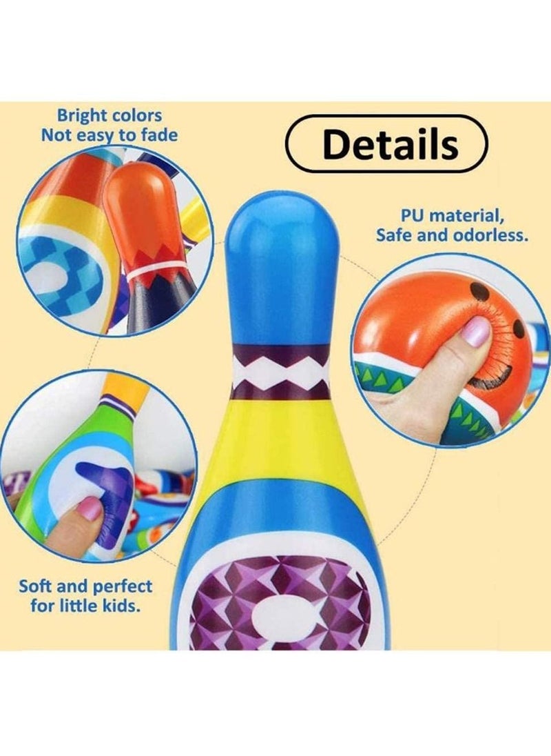 Generic Kids Bowling Toys Set Toddler Indoor Active Play Game Soft 10 Foam Pins and 2 Balls  - Image 4