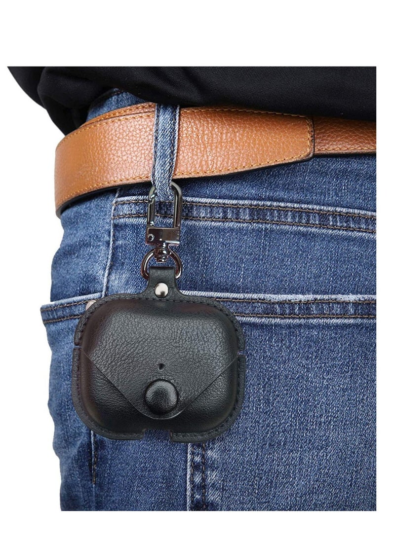 Compatible for Airpods Pro 2nd Generation Case Cover, PU Leather Case Cover Protective Case with Keychain for New Airpods Pro 2 Case 2022 [Front LED Visible] (Black)  - Image 3