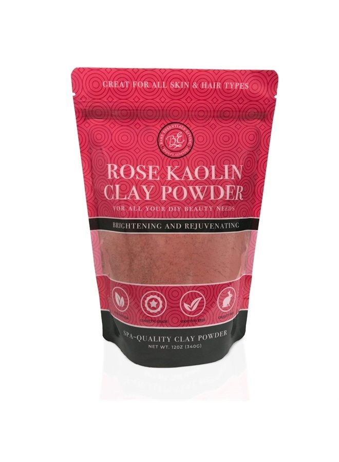 Bare Essentials Living Pink Clay Powder 12 oz, Pure Rose Kaolin Clay Powder for Face Masks or for Colorant DIY Beauty Products for Face, Hair, Body, Soap, Bath Bombs, Makeup, Lotion and Deodorant - Image 1
