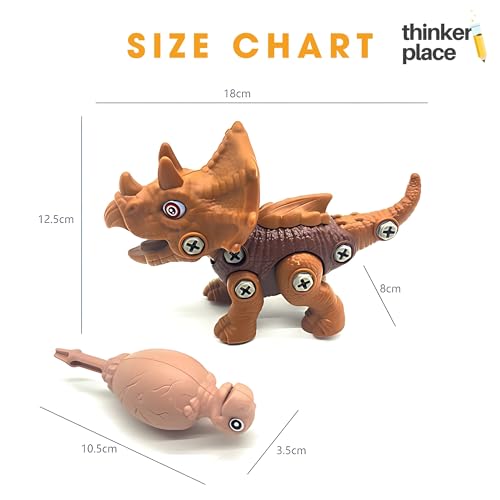 ThinkerPlace DIY Sliding Dinosaur Kit Triceratops | Learn About Dinosaurs | Take Apart Dinosaur Toys | Build, Play & Learn | STEM Educational Toy for Kids Age 4+ | Science & Learning Toy - Image 2