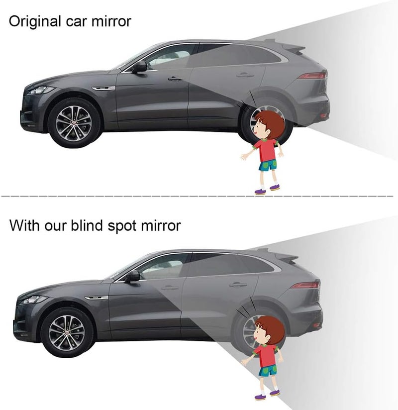 POMFW Blind Spot Car Mirror, Rearview Convex Side Mirrors for Cars SUV Truck Van Stick on 3M Adhesive, Rear View HD Glass Frameless Sway Rotate Adjustable Wide Angle, 2 inch Rhombus 2pcs - Image 4