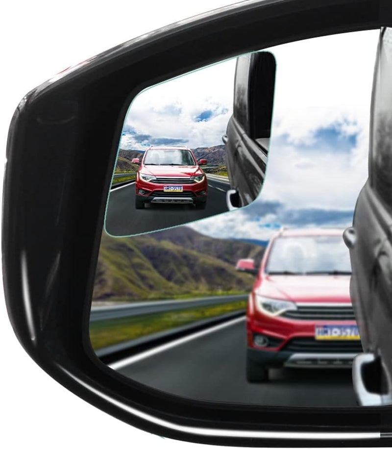 POMFW Blind Spot Car Mirror, Rearview Convex Side Mirrors for Cars SUV Truck Van Stick on 3M Adhesive, Rear View HD Glass Frameless Sway Rotate Adjustable Wide Angle, 2 inch Rhombus 2pcs - Image 1