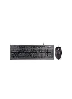 Wired Keyboard Mouse With Silent Click Desktop KR-8572S , Black
