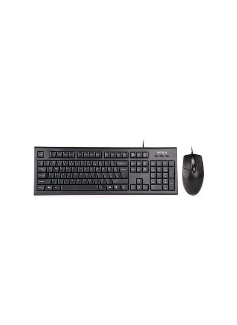 Wired Keyboard Mouse With Silent Click Desktop KR-8572S , Black