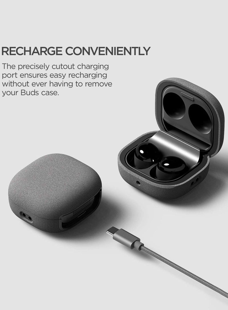 VRS Design Modern Case Cover for Galaxy Buds Live / Buds Pro / Buds 2 with Leather Strap - SandStone - Image 5