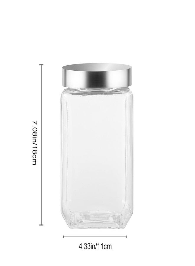 هيموتون برطمان تخزين زجاجي محكم الإغلاق من هيموتون بغطاء من الفولاذ المقاوم للصدأ، سعة 50 أونصة، حاوية طعام محكمة الإغلاق لتنظيم المطبخ، للوجبات الخفيفة والدقيق والسكر ومكافآت الحيوانات الأليفة. - Image 5