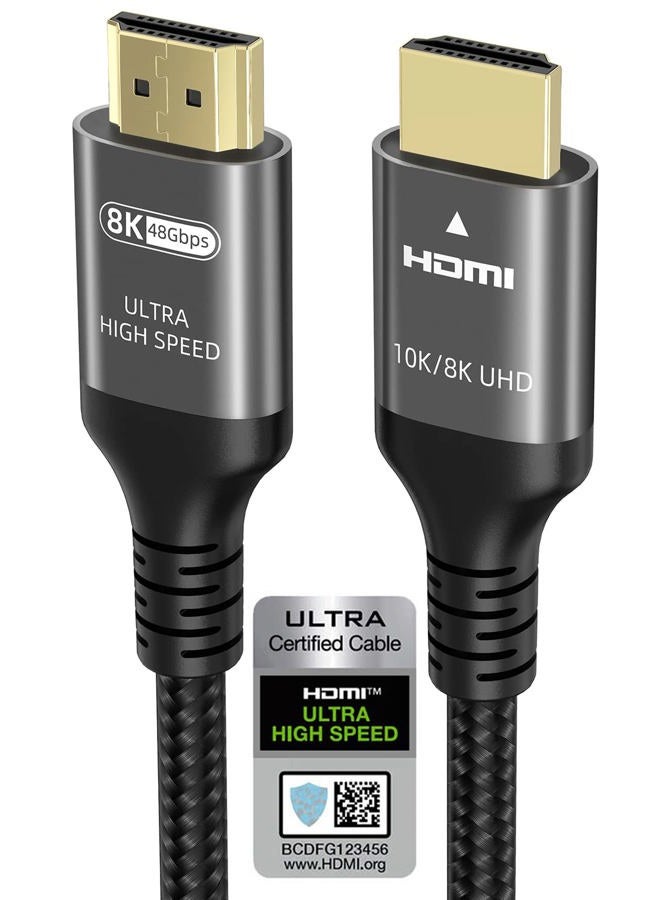 Ubluker كابل HDMI 10K 8K 4K بسرعة 48Gbps بطول 6.6 قدم، كابل HDMI® معتمد عالي السرعة للغاية 4K 240Hz 144Hz 120Hz 8K60Hz 0.01ms HDR10+ eARC HDCP2.3 نتفليكس روكو تلفاز كمبيوتر شاشة بروجيكتور PS5 إكس بوكس - Image 1