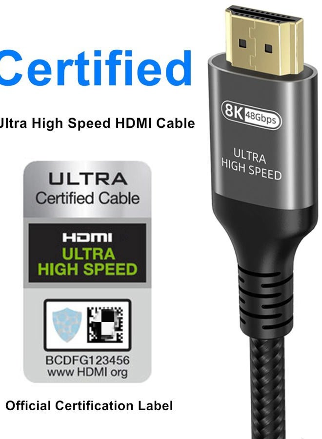 Ubluker كابل HDMI 10K 8K 4K بسرعة 48Gbps بطول 6.6 قدم، كابل HDMI® معتمد عالي السرعة للغاية 4K 240Hz 144Hz 120Hz 8K60Hz 0.01ms HDR10+ eARC HDCP2.3 نتفليكس روكو تلفاز كمبيوتر شاشة بروجيكتور PS5 إكس بوكس - Image 2