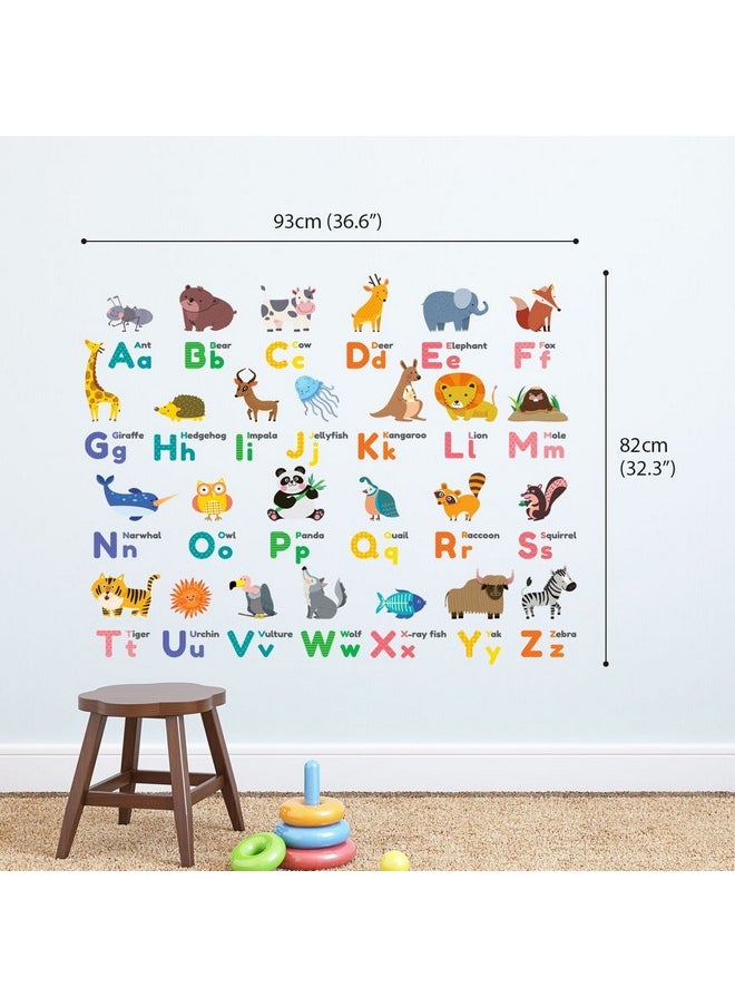 Decowall - Ds8-1614 Colourful Animal Alphabet Abc Kids Wall Stickers Wall Decals Peel And Stick Removable Wall Stickers For Kids Nursery Bedroom Living Room Décor - Image 1