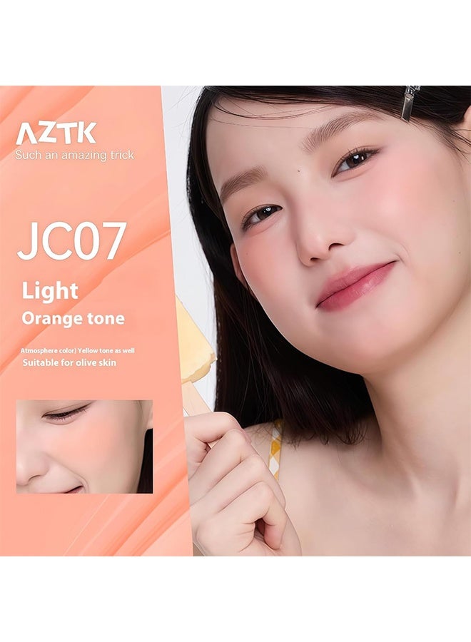 AZTK Jello Color Liquid Blush, Jelly Color Liquids Blushes With Sponge Head, Matte Nude Makeup Blusher Cream, Lasting, Lightweight, All-day Moisturizing And Smooth, Self-Contained Brush, Portable Makeup (JC07) - Image 3