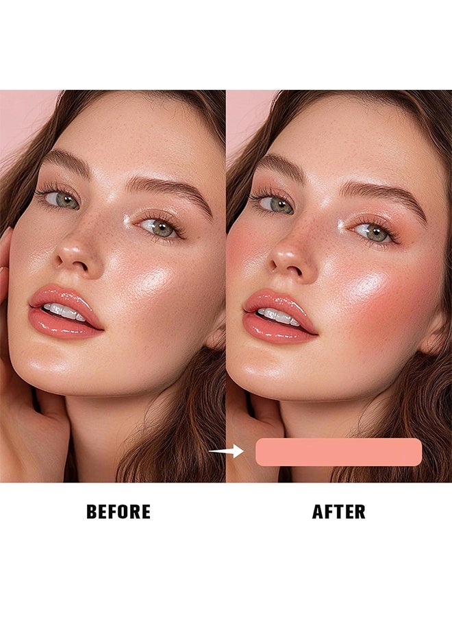 AZTK Jello Color Liquid Blush, Jelly Color Liquids Blushes With Sponge Head, Matte Nude Makeup Blusher Cream, Lasting, Lightweight, All-day Moisturizing And Smooth, Self-Contained Brush, Portable Makeup (JC07) - Image 2