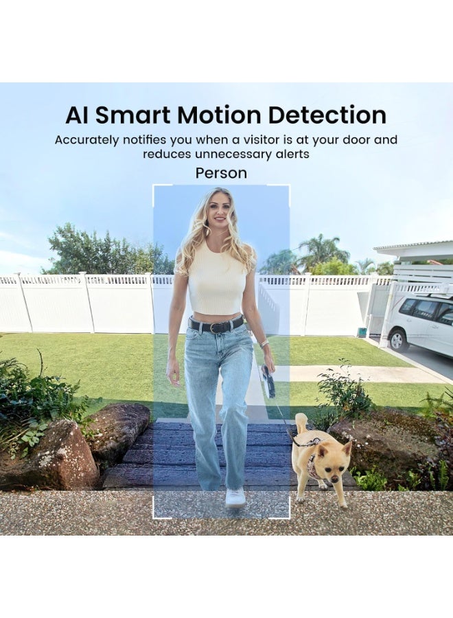 aosu Doorbell Camera Wireless- Head-to-Toe View, Intelligent Package Detection, 2.4G WiFi Video Doorbell with Chime, Support Local Storage, Smart Human Detection, Works with Alexa and Google Assistant - Image 5