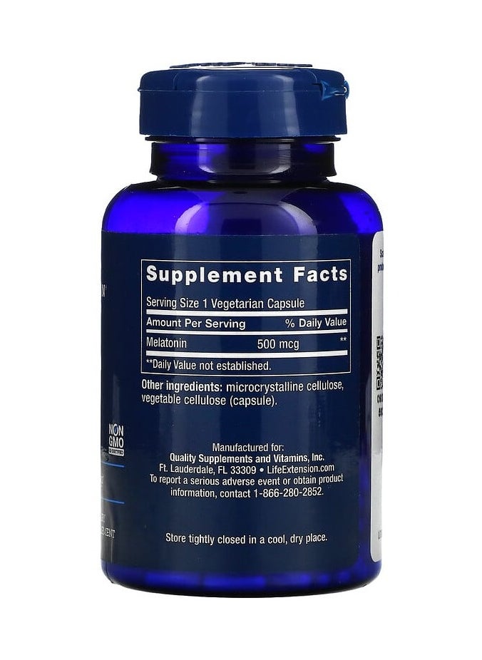 Life Extension - Melatonin 500 mcg, 200 Vegetarian Capsules - Image 1