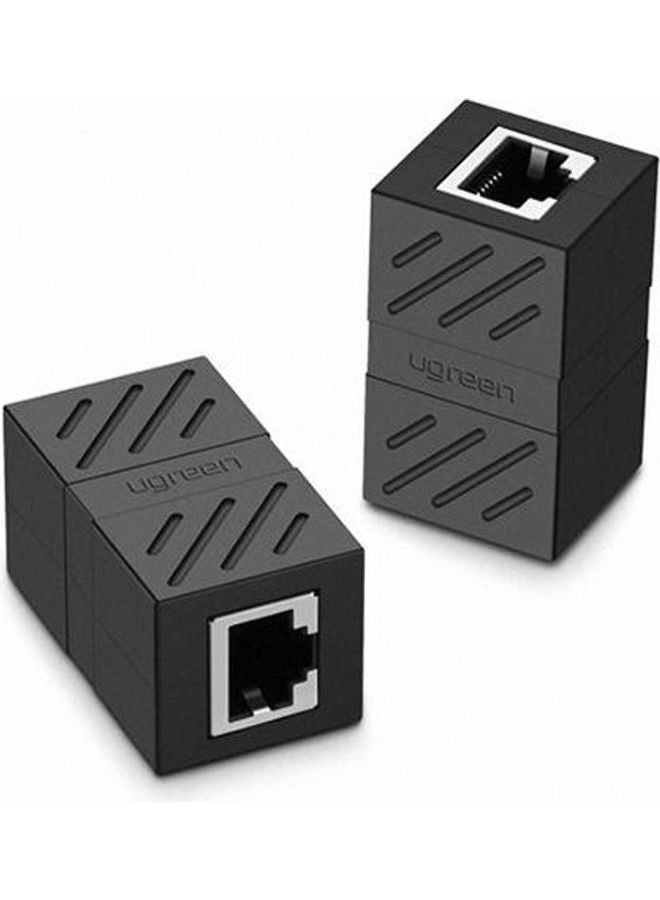 JAJEEK Ugreen-Rj45-Coupler-2-Pack-In-Line-Coupler-Cat7-Cat6-Cat5E-Ethernet-Cable-Extender-Adapter-Female-To-Female-2Pcs Black - Image 1