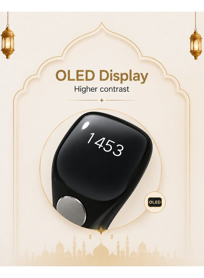 WESLAMIC iTasbih (Salam) Smart Ring | OLED Display | Zikr Counter | Prayer Reminders | 3 Adjustable Sizes | Magnet Charging | Waterproof | Bluetooth Enabled - Image 5