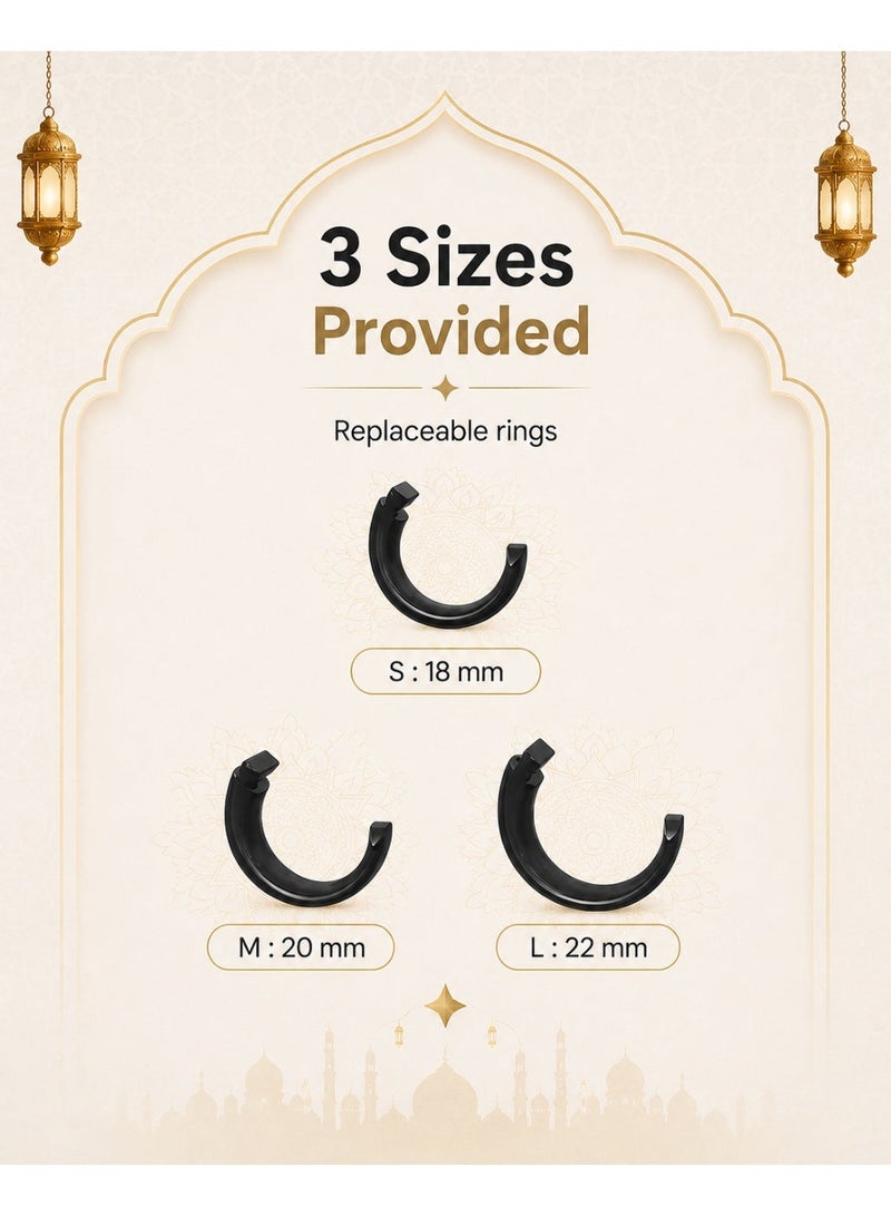 WESLAMIC iTasbih (Salam) Smart Ring | OLED Display | Zikr Counter | Prayer Reminders | 3 Adjustable Sizes | Magnet Charging | Waterproof | Bluetooth Enabled - Image 3