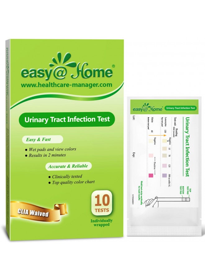 Easy@Home Easy@Home 10 Individual Pouch Urinary Tract Infection FSA Eligible Test Strips, UTI Urine Testing Kit for Urinalysis and Detection of Leukocytes and Nitrites- (UTI-10P) - Image 1