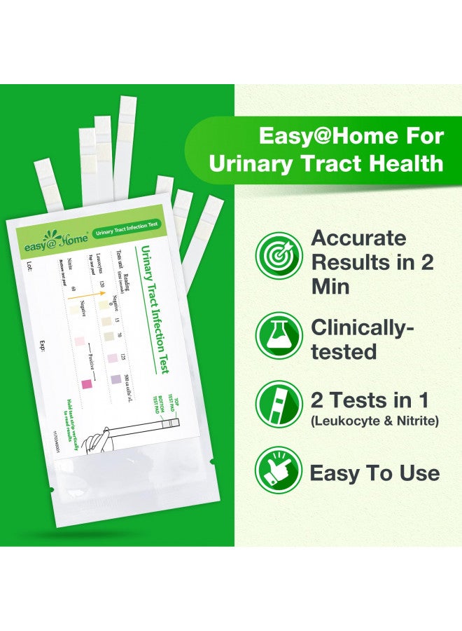 Easy@Home Easy@Home 10 Individual Pouch Urinary Tract Infection FSA Eligible Test Strips, UTI Urine Testing Kit for Urinalysis and Detection of Leukocytes and Nitrites- (UTI-10P) - Image 2