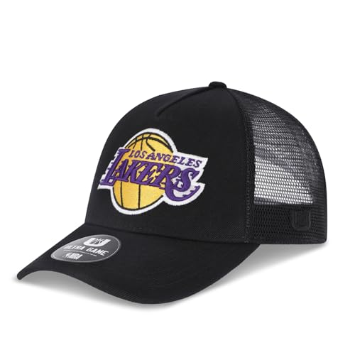 Ultra Game NBA Official Men’s Snap Back All Around The World Trucker Baseball Cap Hat - Unisex, Los Angeles Lakers, Black Marl, 1SIZE - Image 1