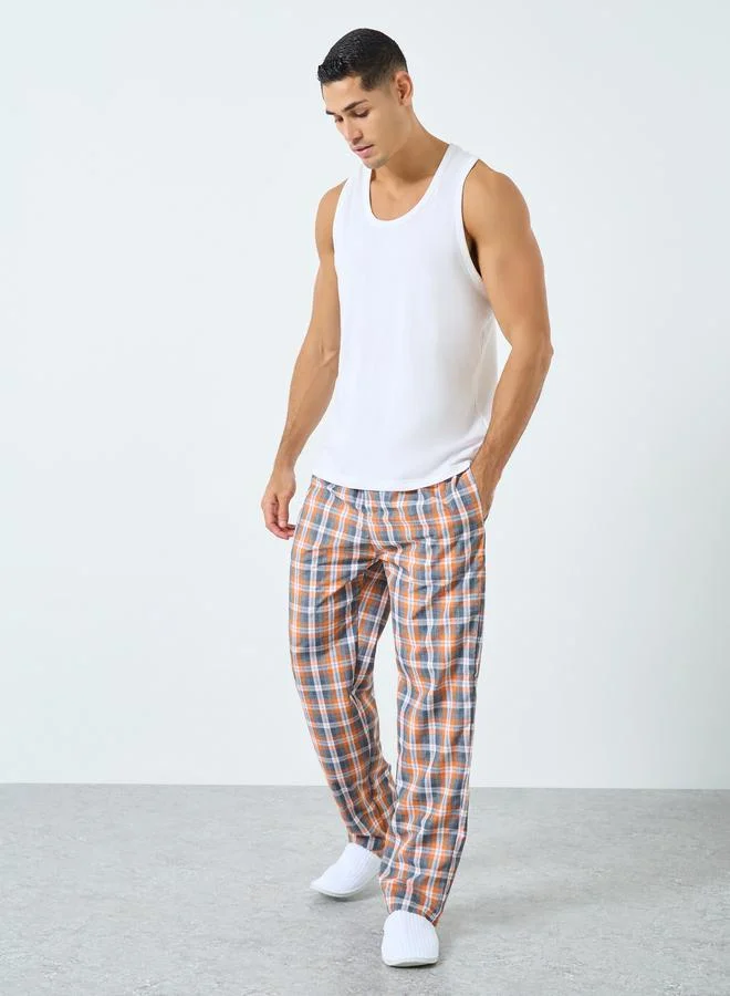 ستايلي طقم بيجاما قطنية بطبعة مربعات