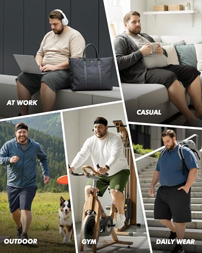 BOOJO 3 Pack Big and Tall Mens Gym Shorts - Basketball Black Athletic Workout Shorts with Pockets Gym Clothes (3XL-5XL) - Image 5