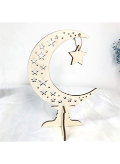 Wooden Ornament Hollow Fretwork Laser Cutting WoodCarving Ornaments Wood Slice Gift Eid Al Adha Mubarak Gift Moon Home DecorationRamadan Festival Decorations.
