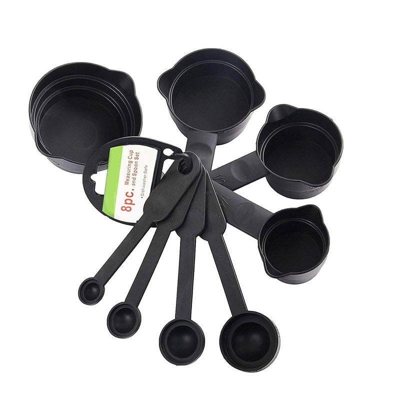 Decorcrafts Decorcrafts Popular Combo 8Pcs Black Measuring Cups and Spoons Set Silicone Series Spatula and Brush Set Made in India Silicone NonSticky Spatula and Oil Brush Reusable Kitchen Set for Cooking Multicolor  - Image 5