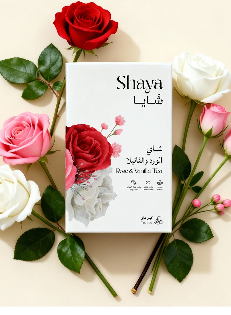 Shaya Rose and vanilla tea100% Natural, 20 Bags - Image 1