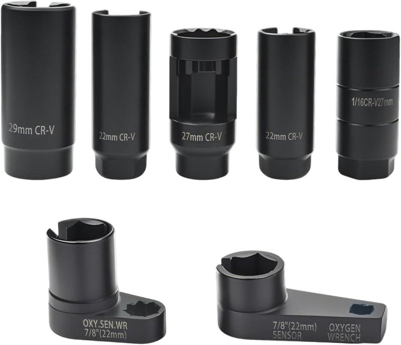 Prokomon 7pcs Oxygen Sensor Socket Set, O2 Sensor Removal Kit, Oil Pressure Sensor Socket Wrench Set - Image 5