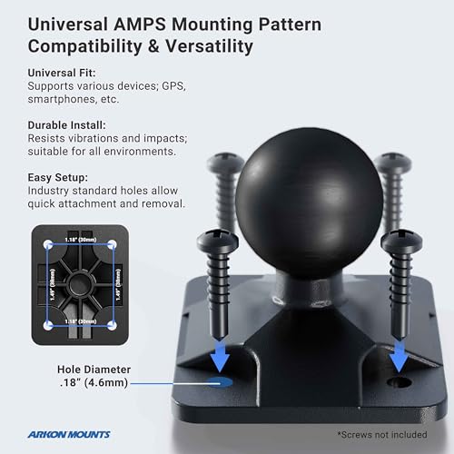 ARKON Mounts - Car Phone Holder | Secure Grip | Heavy Duty | Drill Base Car Phone Mount | Spring-loaded holder expands up to 7.25 inches | For iPhone, Samsung, Google, Nokia, and other Smartphones - Image 4