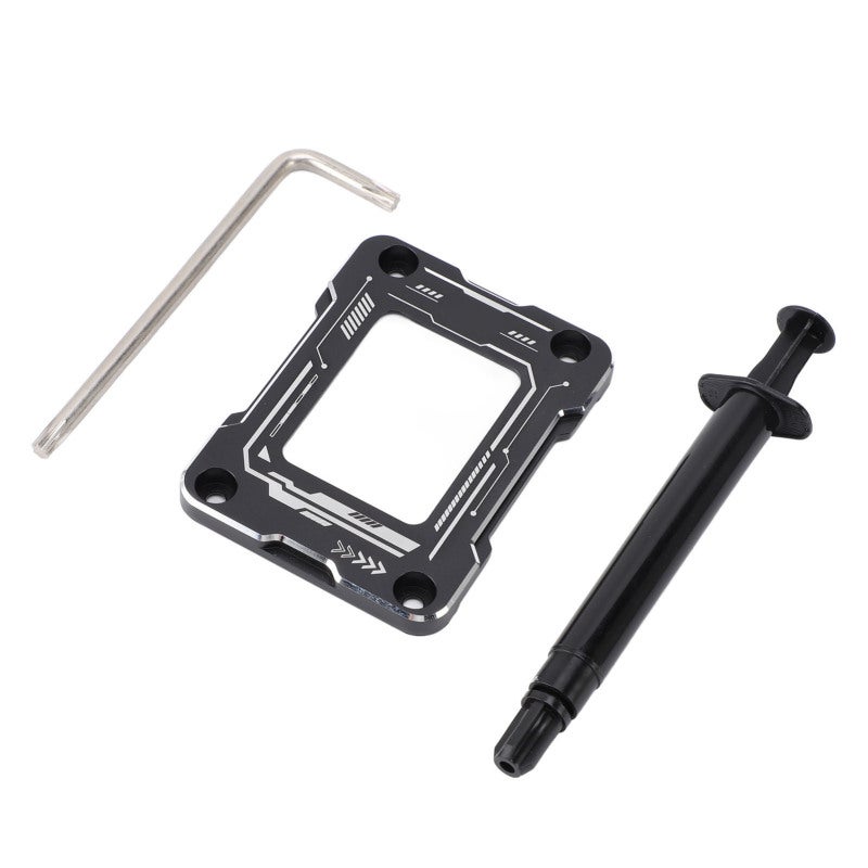 خلاط منع انحناء المعالج المركزي (CPU Anti Bending Buckle): سبائك الألومنيوم السوداء - مع كريم حراري عالي الكفاءة 13.8 واط/متر.كلفن، مثبت سريع للمعالج المركزي لبطاريات الأم الحائزة على مقبس LGA1700 من الأجيال 12 و13 و14، لمنع انحناء المعالج المركزي وتثبيت سهل - Image 4