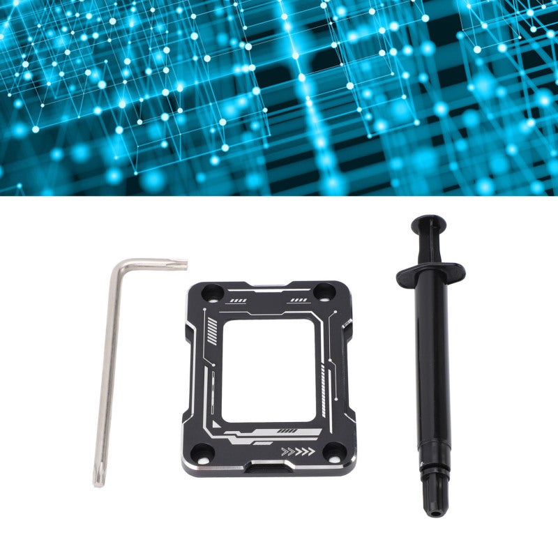 خلاط منع انحناء المعالج المركزي (CPU Anti Bending Buckle): سبائك الألومنيوم السوداء - مع كريم حراري عالي الكفاءة 13.8 واط/متر.كلفن، مثبت سريع للمعالج المركزي لبطاريات الأم الحائزة على مقبس LGA1700 من الأجيال 12 و13 و14، لمنع انحناء المعالج المركزي وتثبيت سهل - Image 5