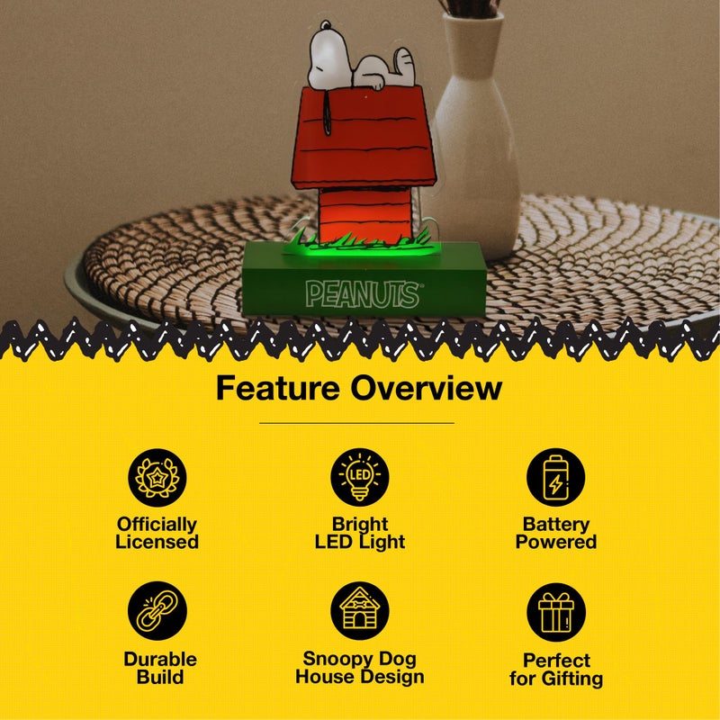 Mark Feldstein & Associates Mark Feldstein, Peanuts Snoopy's Doghouse LED Illuminated Acrylic Tabletop Light, 6 Inch - Image 3