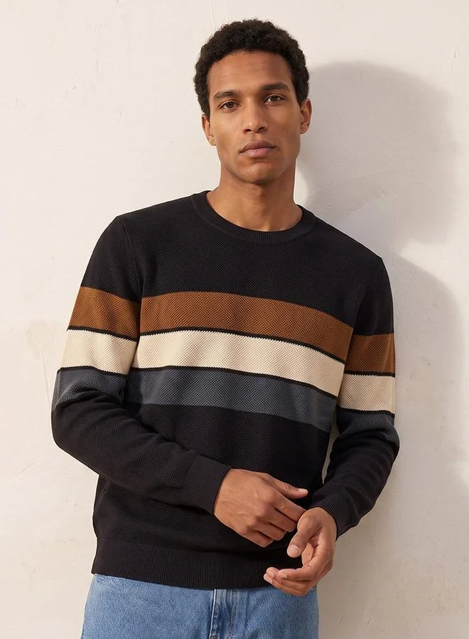 Splash FAV Smart Crew Neck Striped Sweater