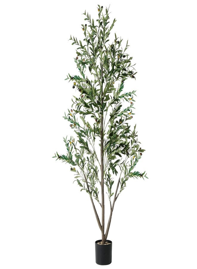 NOVAROOT Olive Trees Artificial Indoor, 5FT Tall Faux Olive Tree with Moss and Planter, Artificial Plants Indoor with Natural Wood Trunk and Lifelike Fruits, Fake Tree for Home Office Living Room Decor - Image 1