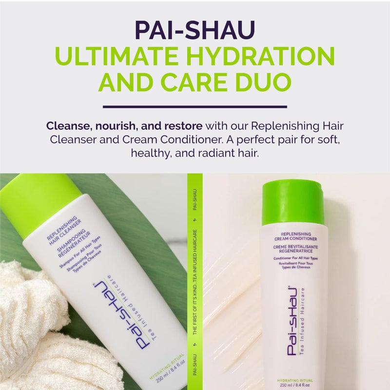 Pai-Shau Replenishing Cleanser and Conditioner Set - Hydrating Shampoo and Conditioner for All Hair Types - 2x250ml - Image 2