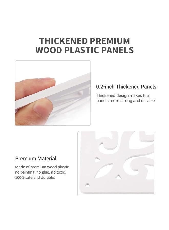 ANMINY 48 PCS Hanging Room Divider Decorative Thick Wall Screen Panels Floral Carving Pattern Hollow Out Design for Bedroom Living Dining Room Kitchen Office Restaurant Home Hotel Decor - White Flower - Image 3