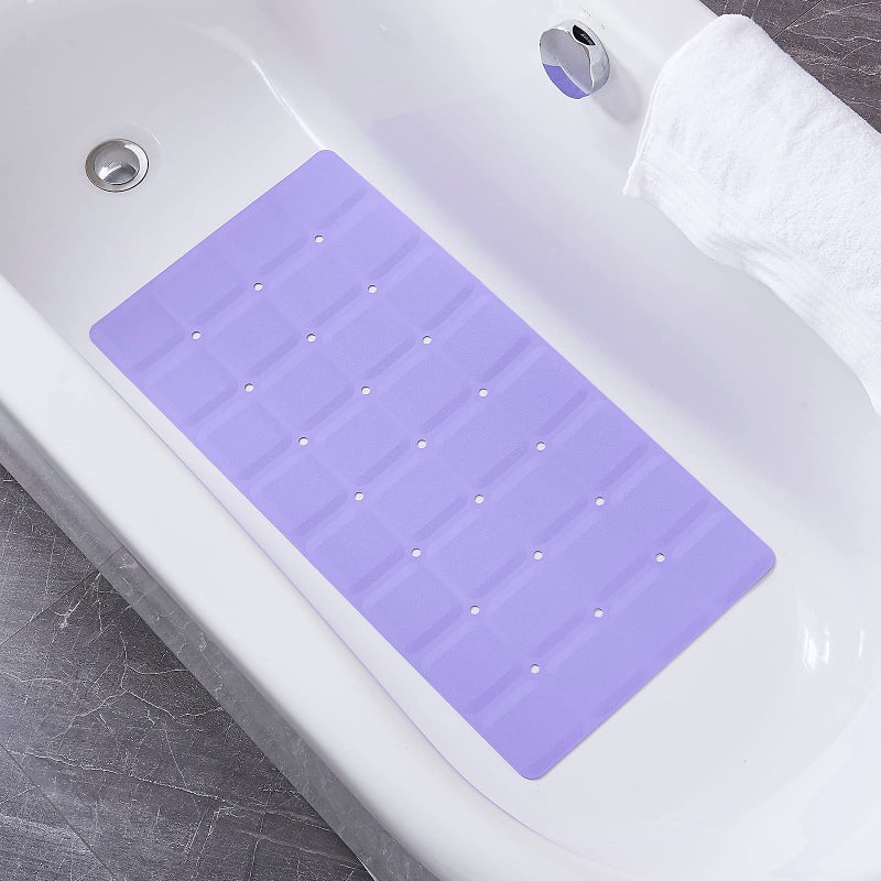 Webos Foldable Non Slip Silicon Bath Mat Bathtub mat Shower mats no Suction Cups for Textured Tub and Reglazed TubFoldablePurple 28inch x 14inch