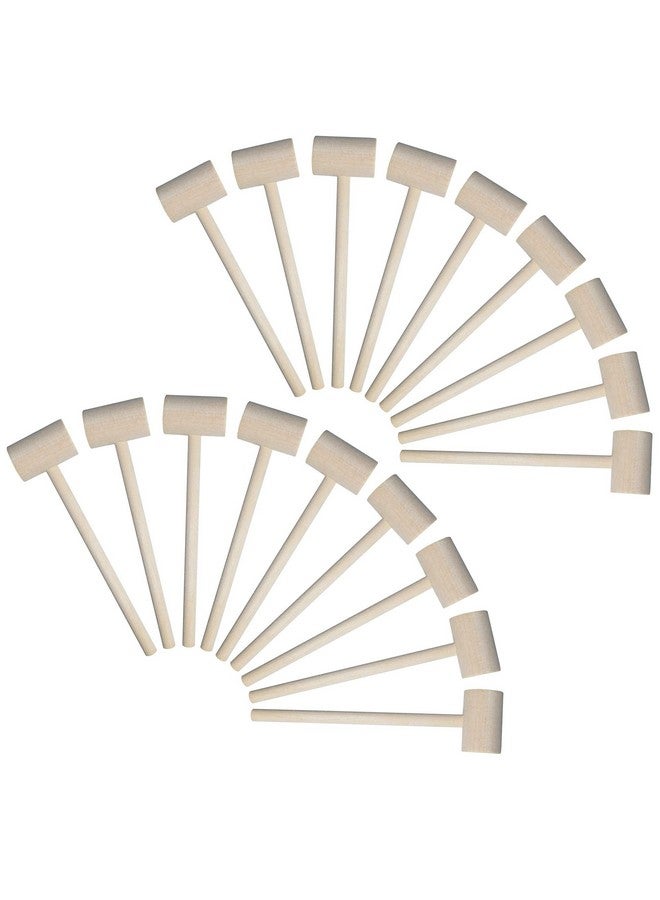 TDOCK 18 Pieces Mini Wooden Hammers Gavel Toy for Kids, Natural Wood Crab Lobster Seafood Mallets - Image 1