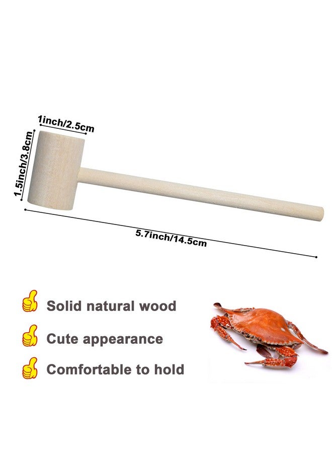 TDOCK 18 Pieces Mini Wooden Hammers Gavel Toy for Kids, Natural Wood Crab Lobster Seafood Mallets - Image 2