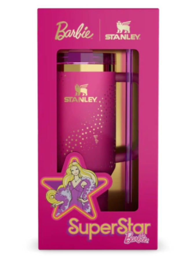 Stanley Stanley X Barbie 60s Stanley Steel Tumbler 40 oz with Plastic Straw Pink. - Image 5